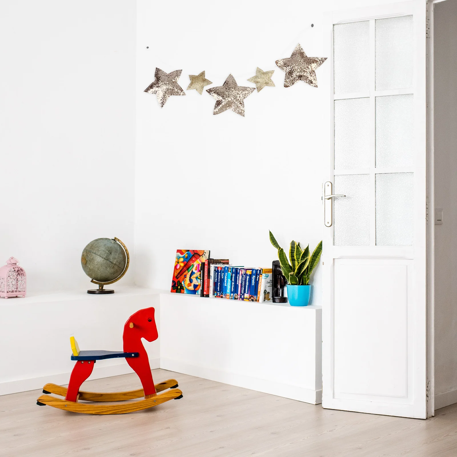 

1Set Stars String Hanging Decor Handmade Cotton Nordic Style Pendant for Room Crib Decoration Home Wall Adornment