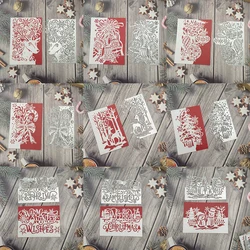 2024 New Arrival Christmas Tree Jingles Bells Snowman  Reindeer Snowflakes Bookmark Metal Cutting Dies for Scarpbook Stencils