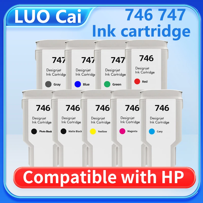 

300 мл для HP 746 747 P2V83A Премиум-совместимый цветной восстановленный картридж для HP746 для принтера HP DesignJet Z6 Z9 Z5600