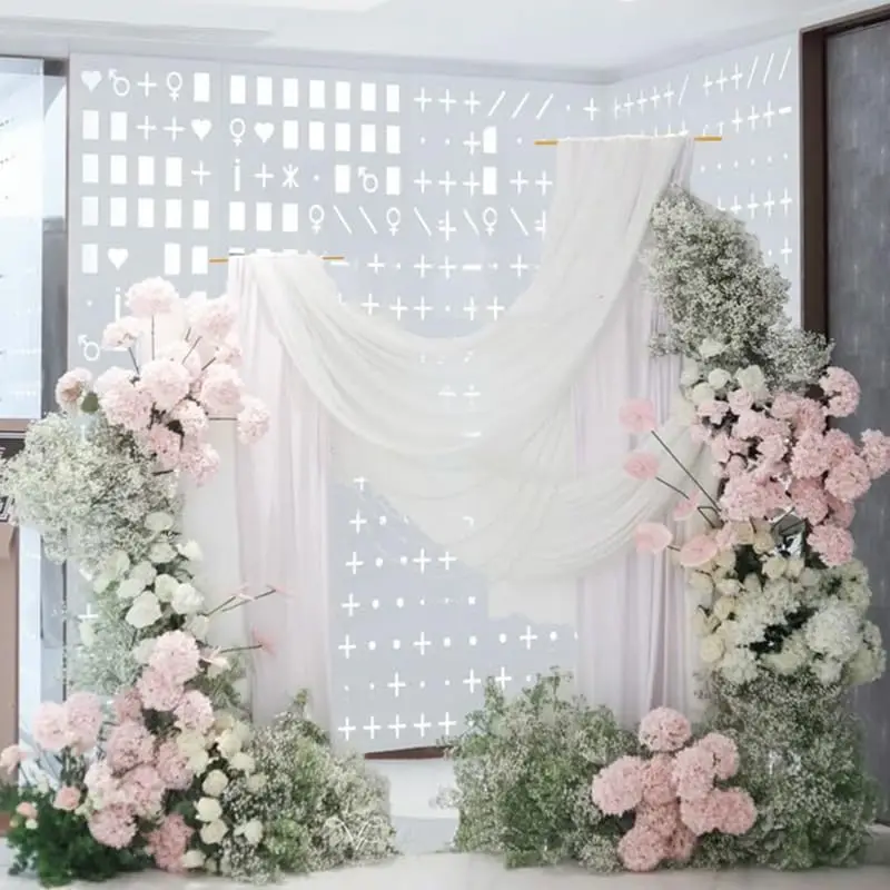2 pçs suporte de pano de fundo de casamento com cortinas de gaze suporte de pano de fundo de metal perfeito para evento de aniversário de casamento ouro 8ft