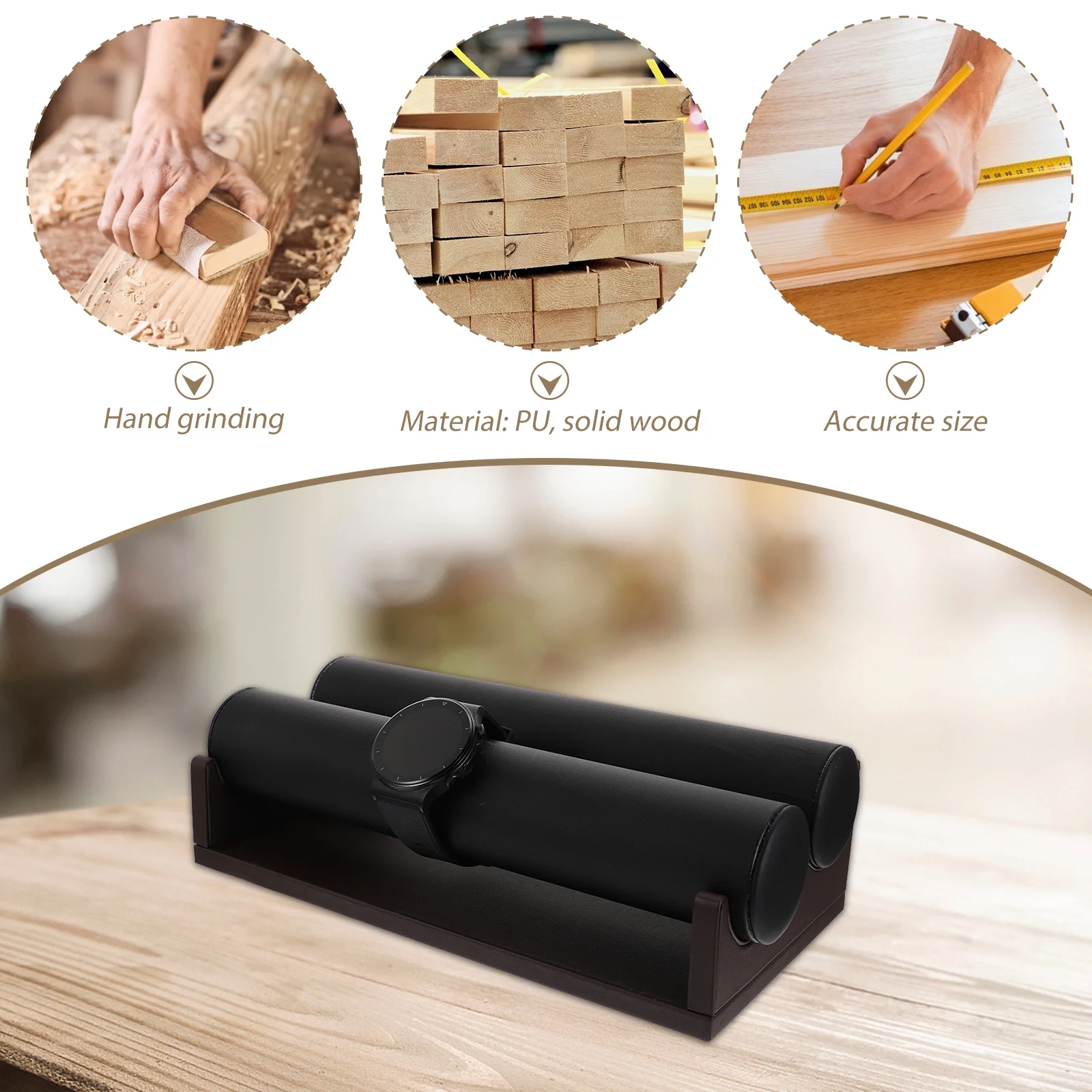 

Съемный держатель для браслета с двойной трубкой из искусственной кожи, стеллаж для выставки товаров, органайзер для ювелирных изделий, подставка для браслетов, часов, домашнего магазина