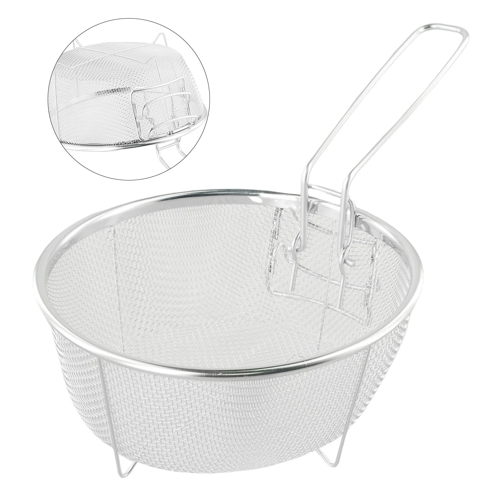 

Durable Practical Fry Basket Kitchenware Corrosion Resistance Detachable Stainless Steel For Fry Chicken/french Fries