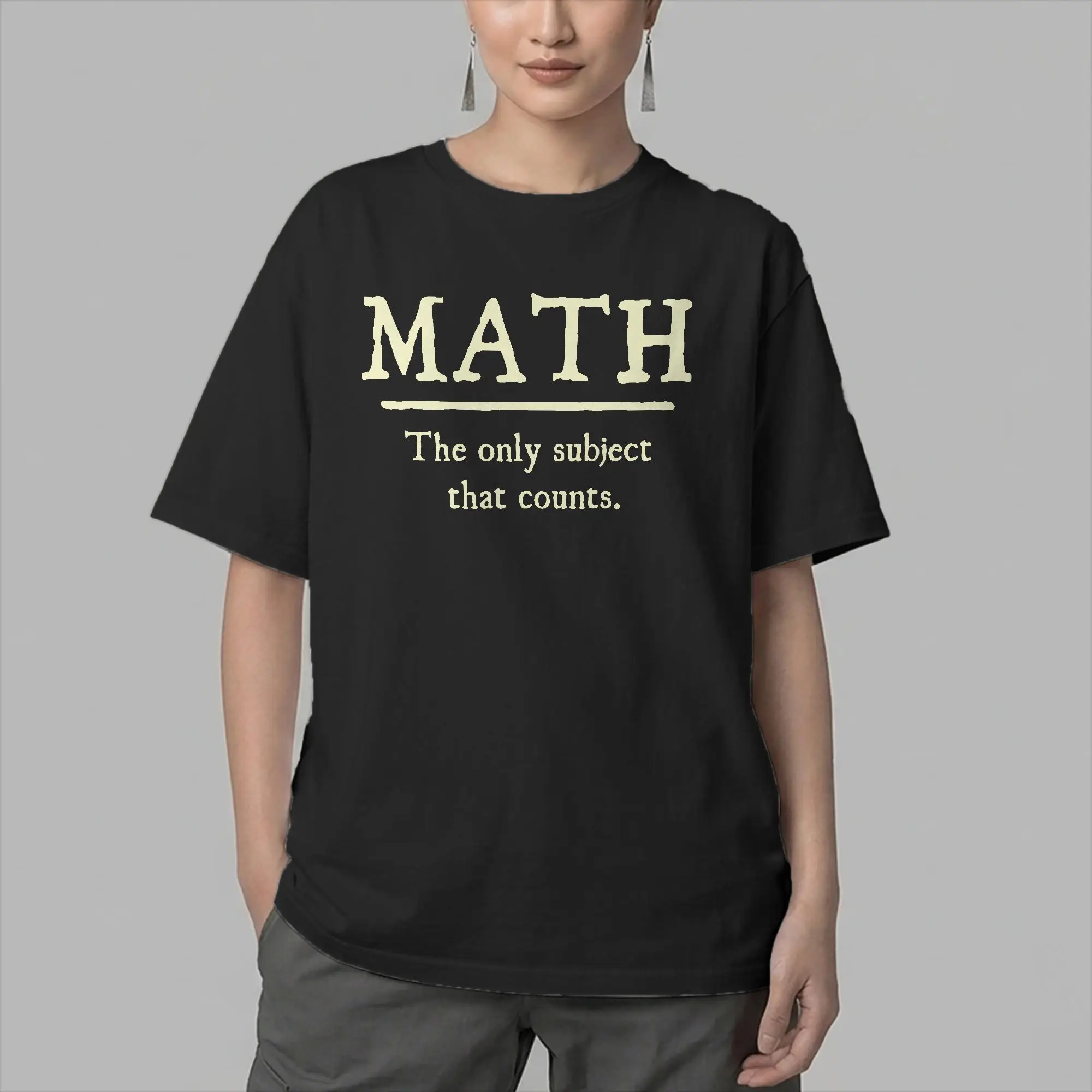 Math The Only Subject That Counts T-Shirt for Men Teacher School Mathematics Vintage Tee Shirt Short Sleeve T Shirt Clothes