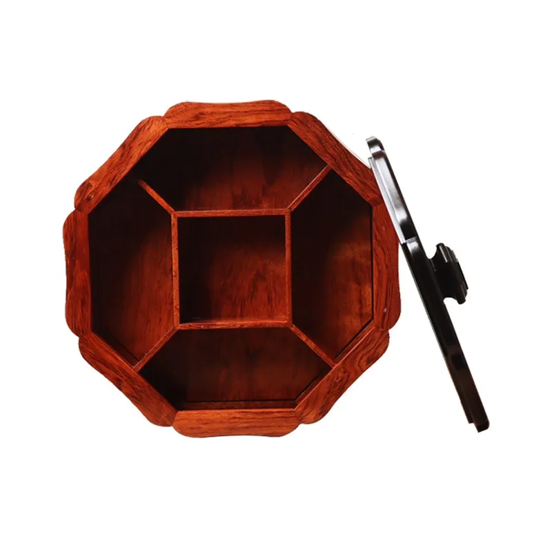 

Ba Hua/Red Light Sandalwood Fruit Plate Octagonal Chinese Dried Fruit Box Household Mahogany Happy Candy Box Living Room