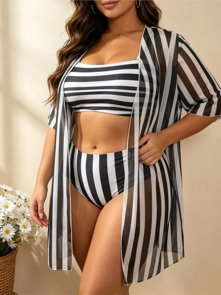 L-4XL Plus Size High Waist Bikini Women's Push Up Large Size 3XL 4XL Swimsuit Summer Mujer Tummy Control Swimwear Bikini Sets