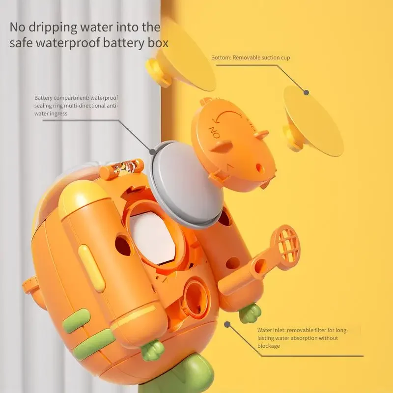 لعبة حمام الغواصة الصيفية للأطفال، لعبة مائية للعب الجزر الكهربائية للأولاد والبنات، لعبة حمام برأس استحمام للأطفال #4