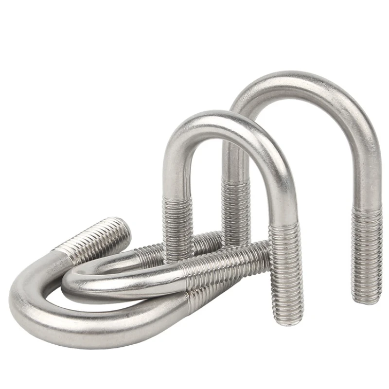 M6 M8 M10 M12 304 A2 Stainless Steel Round Bend U-Bolt U-Screw U-shaped Clamp Pipe Tube Fixing Buckle Clip Strap
