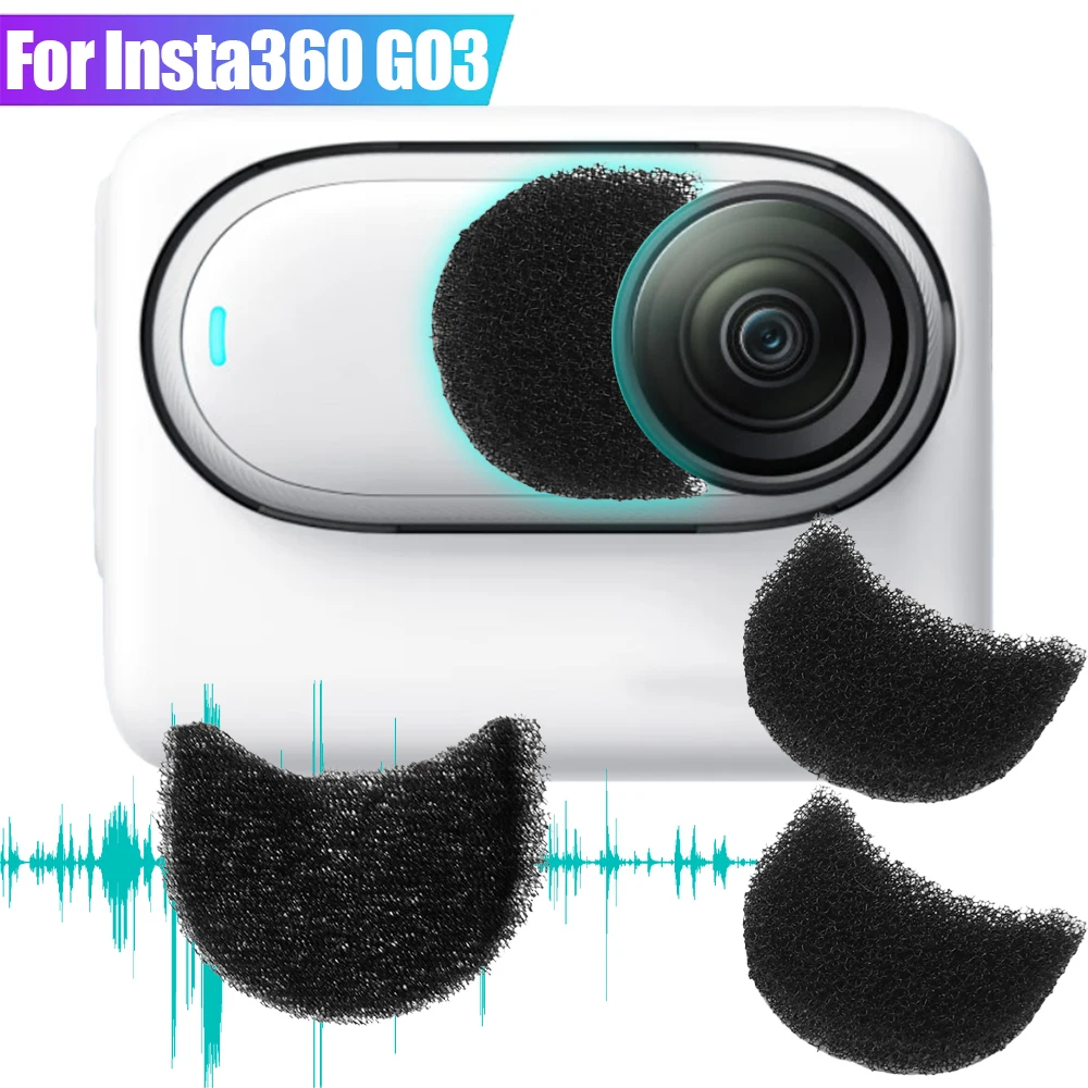 For Insta360 GO 3 GO3 Sport Action Camera Noise Reduction Sponge Cover Windproof Cotton Mic Wind Muffs Pads For Insta360 GO3