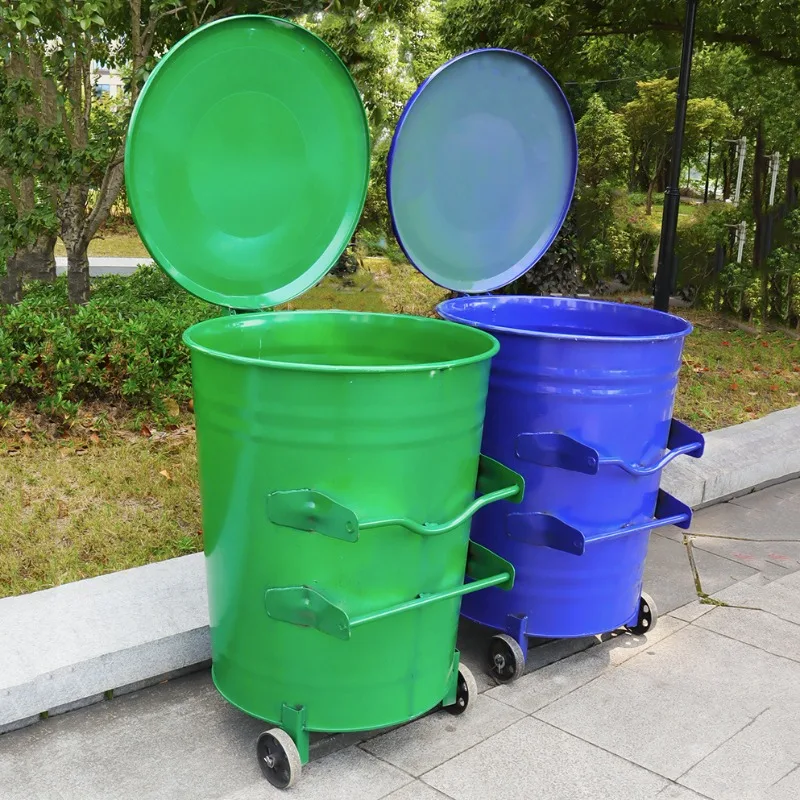 

Large-capacity fireproof trash can, iron sanitation trash can, fire-resistant and cold-resistant trash can