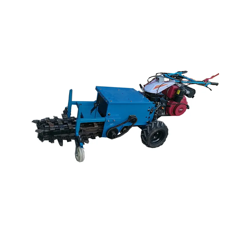 Mini Chain Ditch Digger Walk Behind Chain Trencher for Narrow Vineyard Paths and High Density Orchard Row Operation