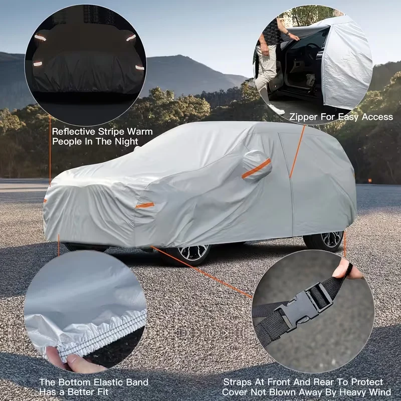 

Multi-layer car waterproof all-weather car cover, fully covers the vehicle outdoors, protecting from rain, sun and UV rays