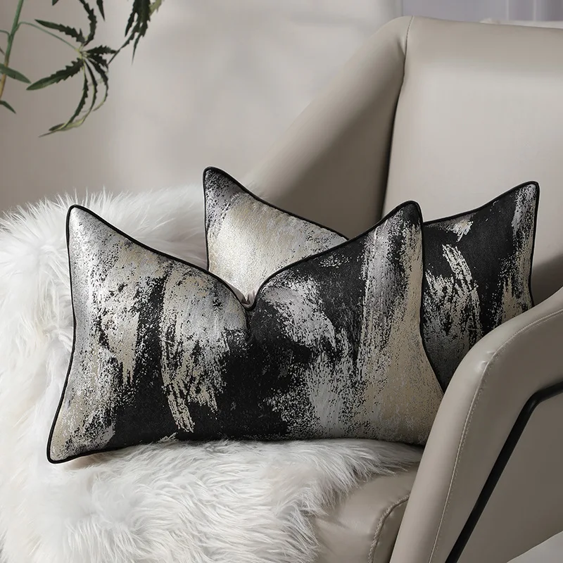 

Yjq 2pcs high-precision light luxury sofa decorative waist pillow pillow living room sofa cover modern