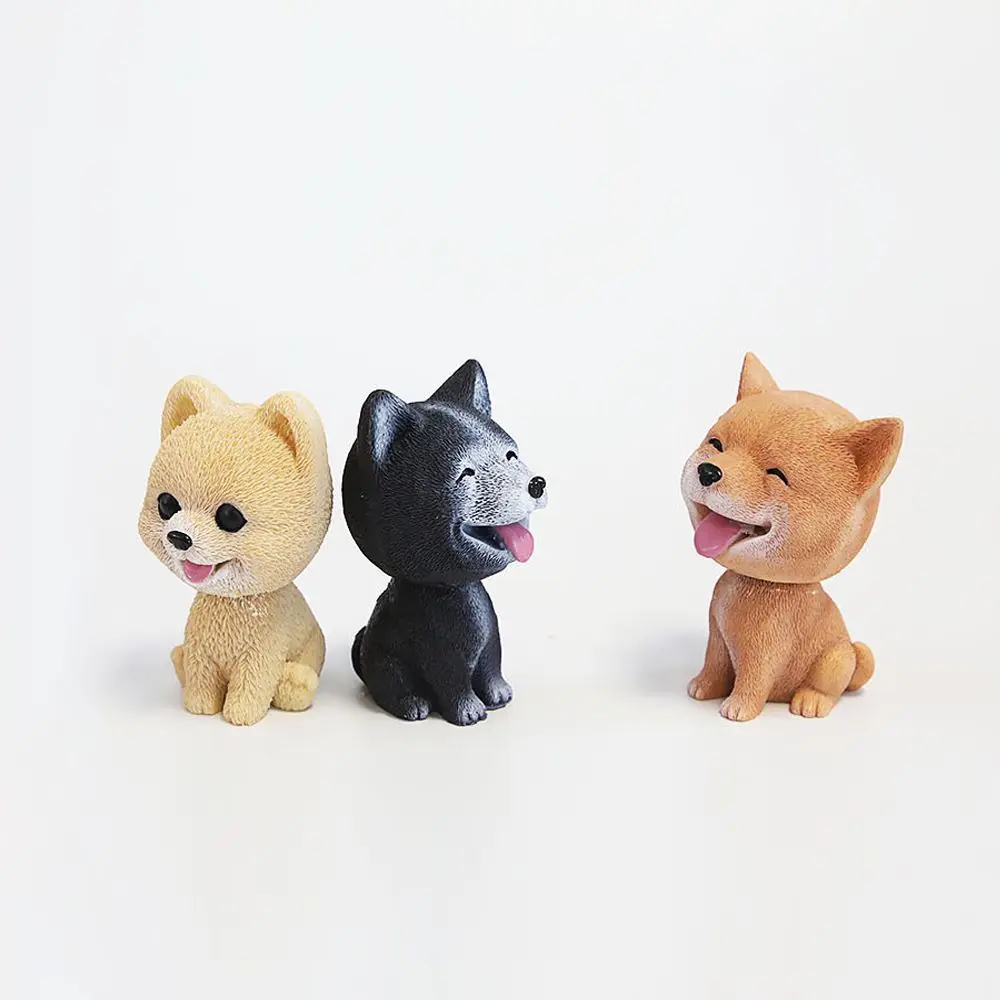 1PC Cute Car Interior Vinyl Dashboard Ornament Nodding Puppy Shaking Head Dog Car Swing Toys