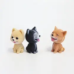 1PC Cute Car Interior Vinyl Dashboard Ornament Nodding Puppy Shaking Head Dog Car Swing Toys