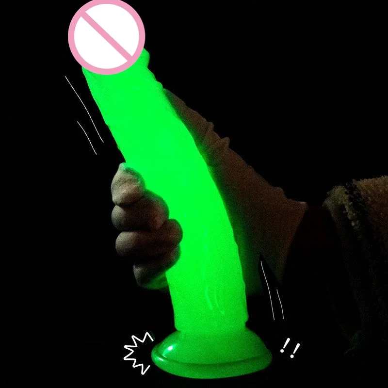 Luminous Simulation Dildo Realistic Penis for Women with Suction Cup Thick Sexual Adult Toy Orgasmic Noctilucent Masturbator