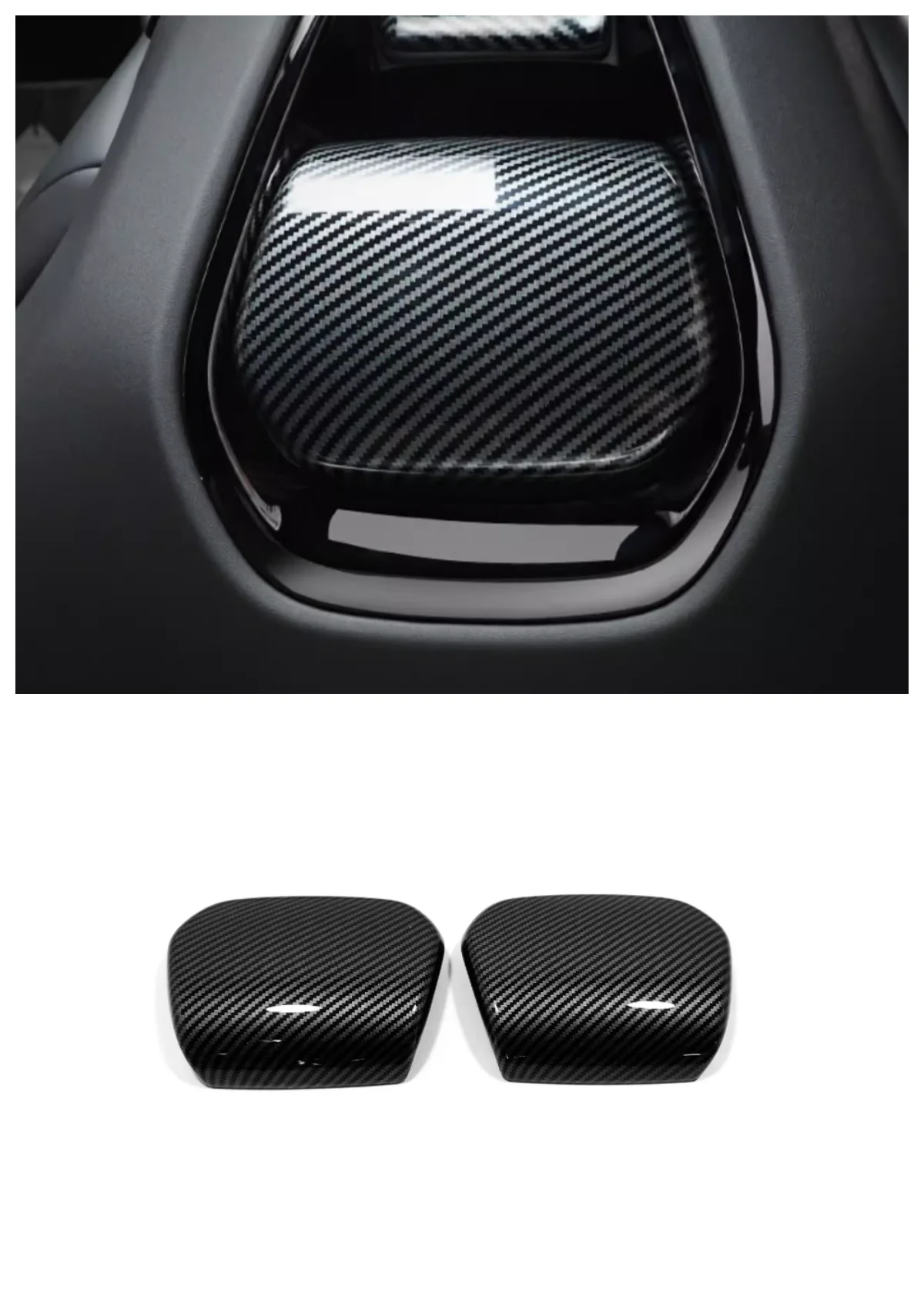 Suitable for Geely Lynk&Co 09 2022 2023 Front Seat Rear frame ABS decoration Auto Parts carbon fibre Peach wood 2 piece set