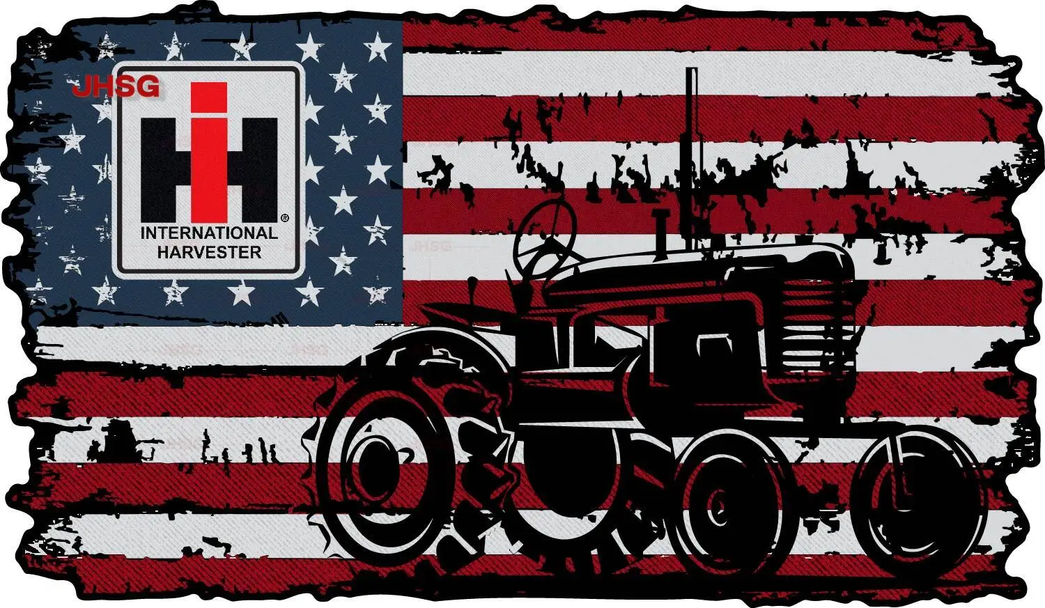

International Harvester Tractor IH American Flag Stickers Truck Car Stickers Size Selection-