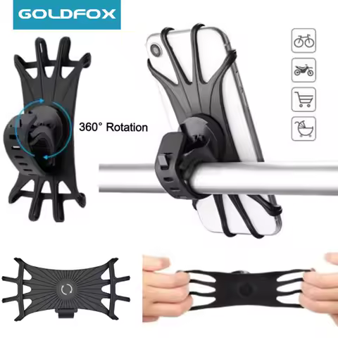 360 Removable Bicycle Phone Holder Black Universal Motorcycle Mobile Phone Rack Bike Handlebar Stand Brackets