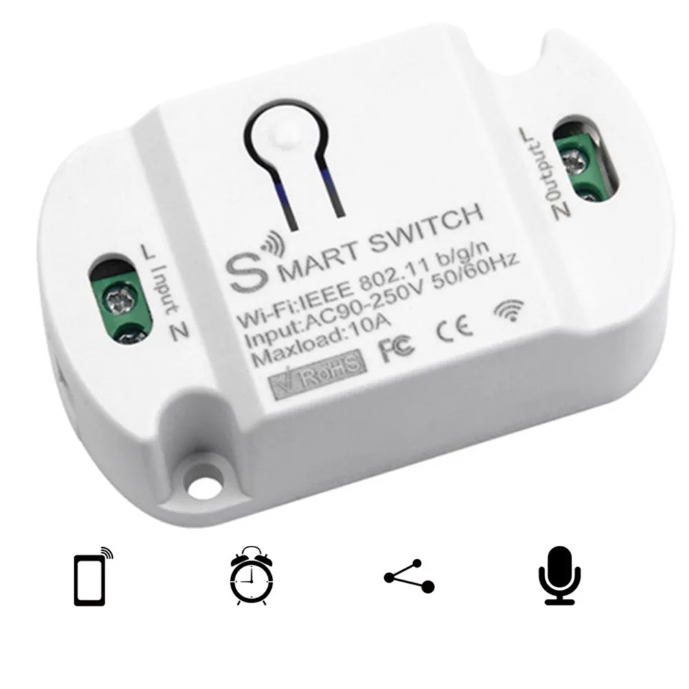 

Smart WIFI Switch Circuit Breaker 10A 220V 50-60Hz APP Wireless Remote Coffee Machines For Lighting For Tuya 1 Pc