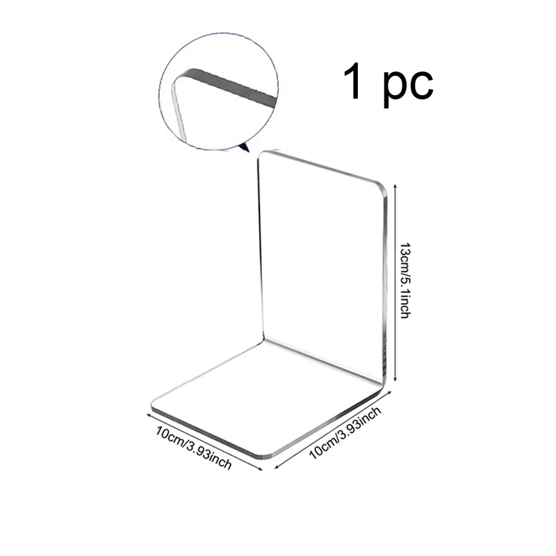 1/2pcs Clear Acrylic Bookends Set