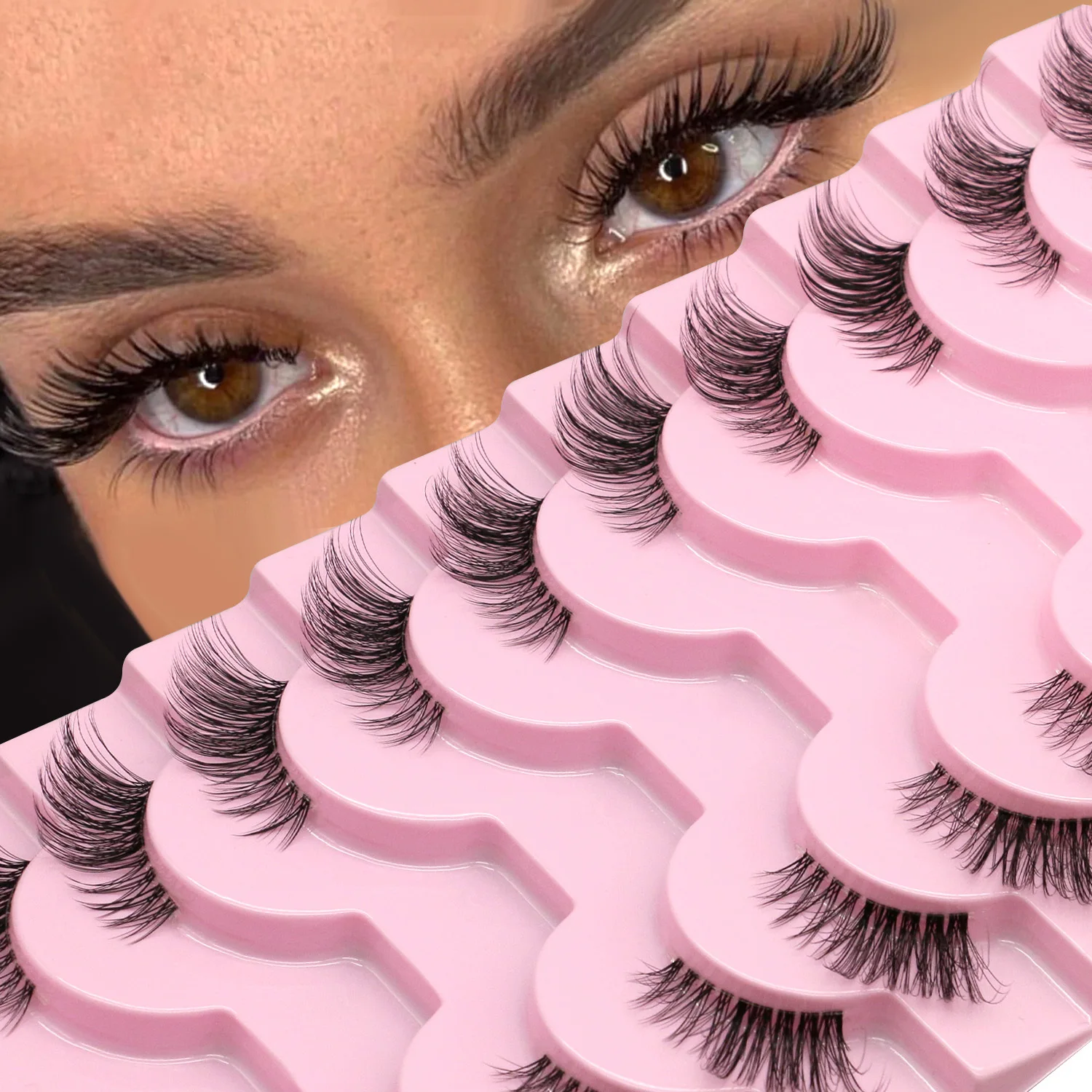 Stereo Fluffy Cat Eye False Eyelashes Dense Thick Lash Outer Corner Deepening Soft Makeup Lashes