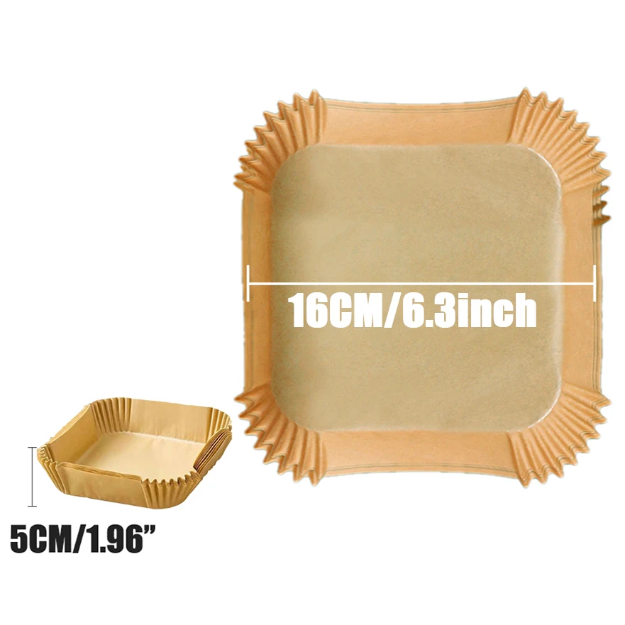 16-23CM Airfryer Wegwerp Bakpapier Liner Anti-aanbakmat Stoompan Vierkant Rond Bakpapier voor Magnetron Keuken Fornuizen