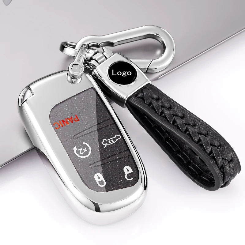 For Jeep Key Fob Cover Case With PU Leather Protection For Grand For Chrysler 200 300 For Dodge Smart Key