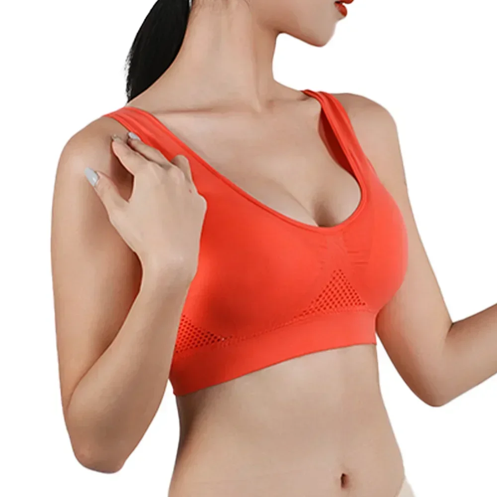 Mulheres grande sutiã esportivo sem anel de aço sutiã sem costura anti flacidez reunião bralette almofada ginásio runing sutiãs yoga colete roupa interior S-6XL