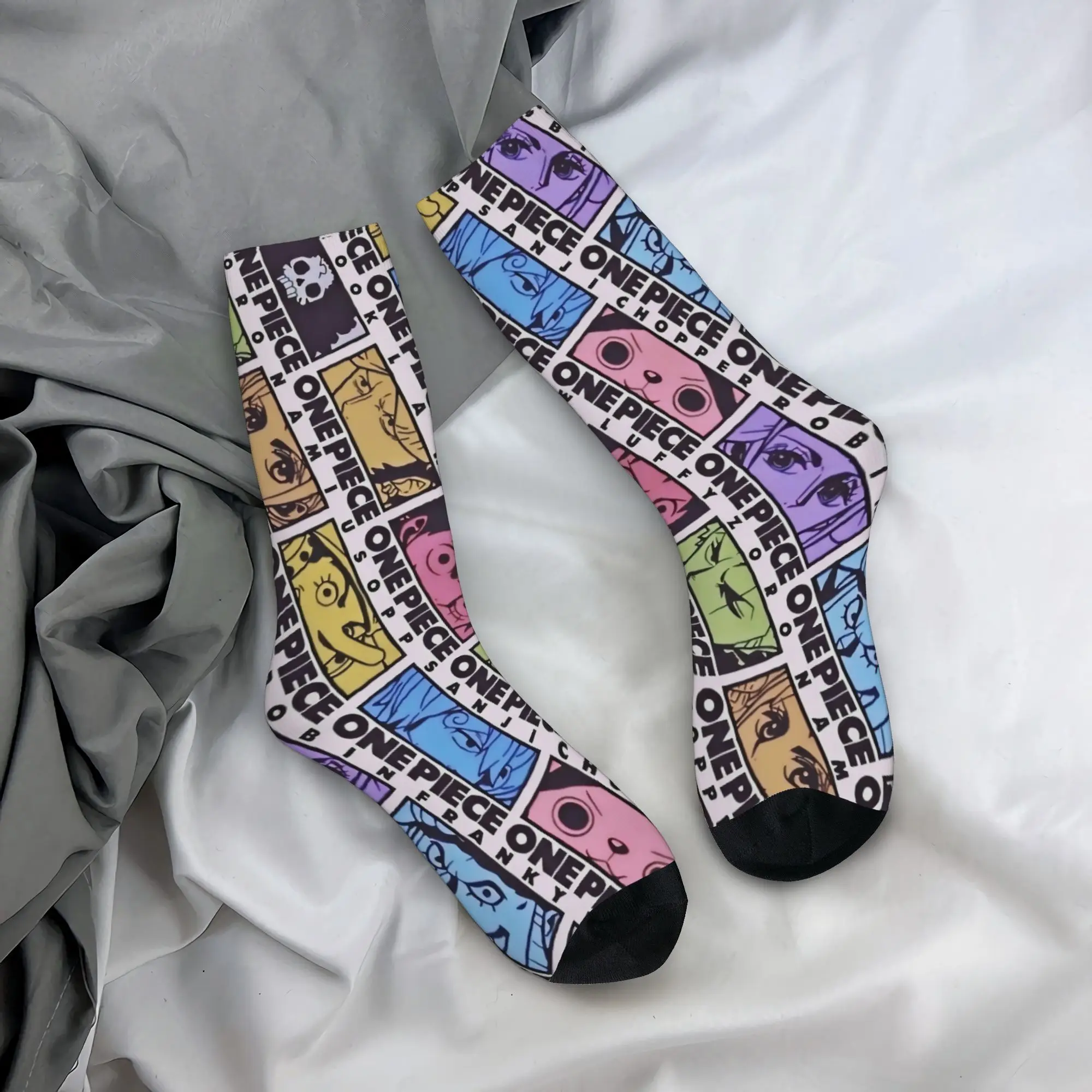 

Funny Sock One Piece Straw Hat team Crew Rock Quality Pattern Printed Men Socks Novelty Men's Socks