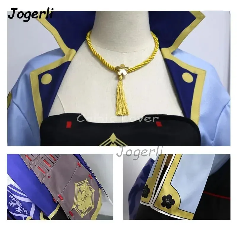 

Jogerli Genshin Impact Kamisato Ayaka Cosplay Costume Anime Princess Halloween Women's Funny Dress Roleplay Wig