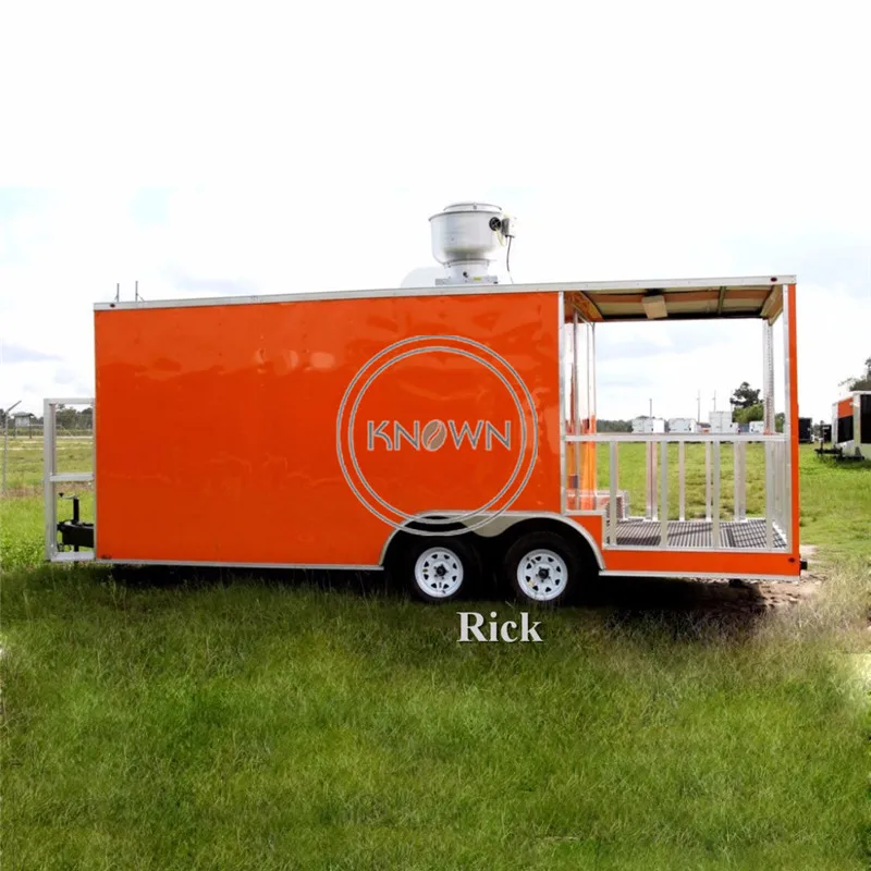 カスタマイズされた食品トレーラーカート,ケータリング用トラック,バーベキュー用品,OEM,長さ5.7m, 18フィート