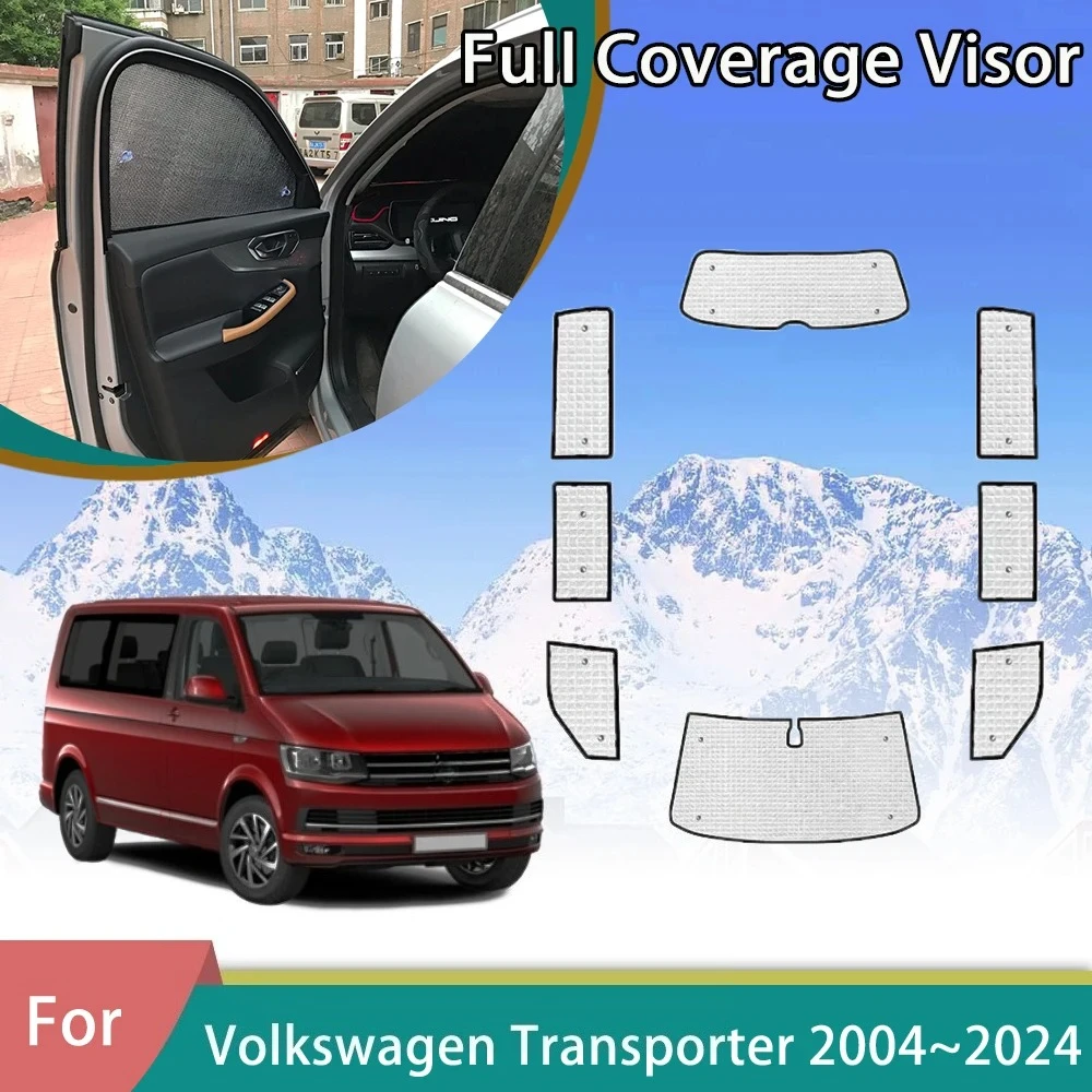 For Volkswagen VW Transporter T5 T6 SWB 2004~2024 2016 2018 2023 Car Anti UV Windshield Sunshade Sunshades Sun Cover Accessories
