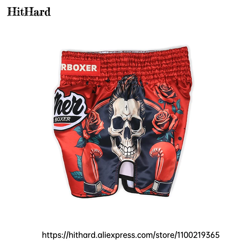 الملاكمة التايلاندية السراويل تايلاند سراويل ملاكمة الطفل الرجال النساء رياضة فنون الدفاع عن النفس والعتاد الجمجمة التسامي تصارع القتال كيك بوكسينغ السراويل #3