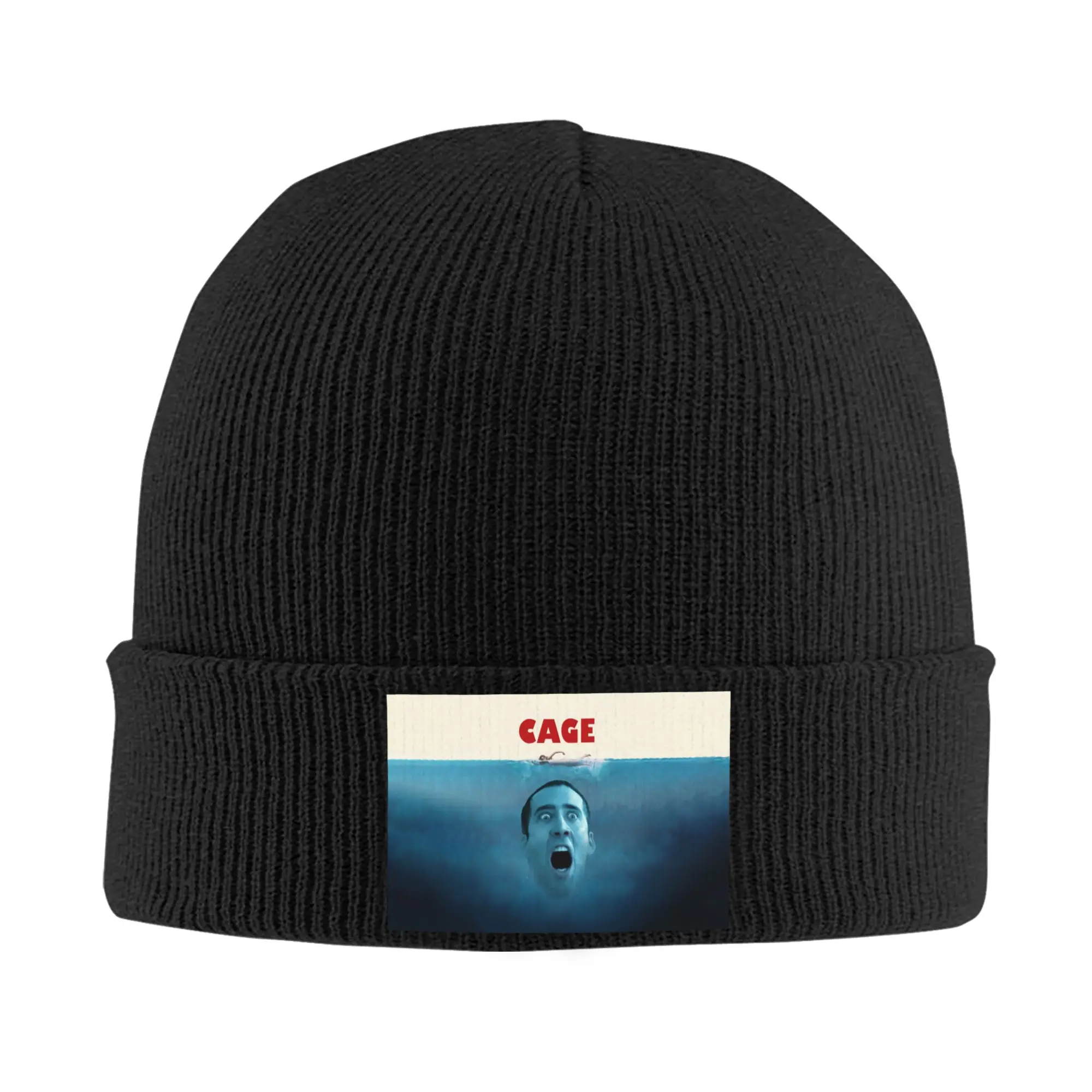 Custom Funny Nicolas Cage Meme Skullies Beanies Caps Streetwear Winter Warm Men Women Knit Hats Unisex Adult  Bonnet Hat