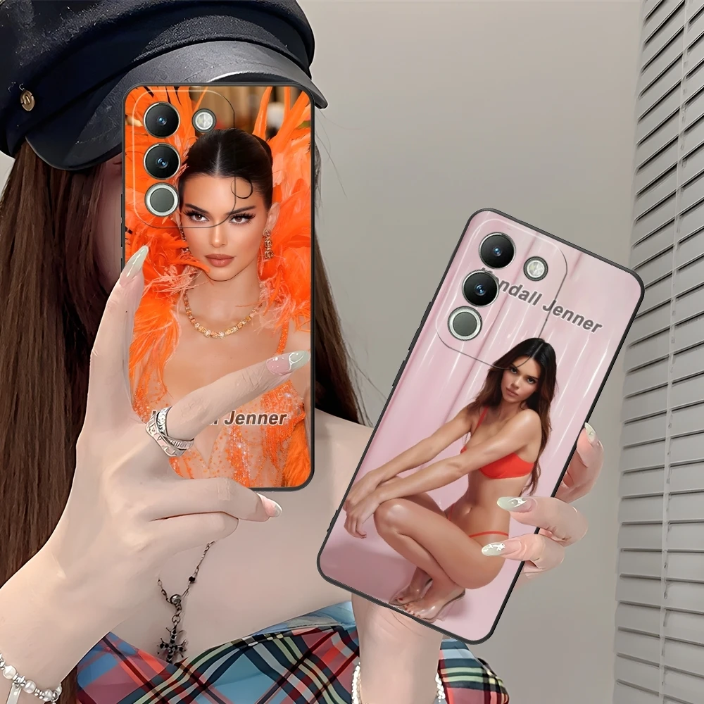 Kendall Jenner 컬러 휴대폰 케이스, VIVO Y95 Y93 Y31 Y20 V19 V17 V15 Pro X60 NEX, 블랙 소프트 휴대폰 커버 쉘