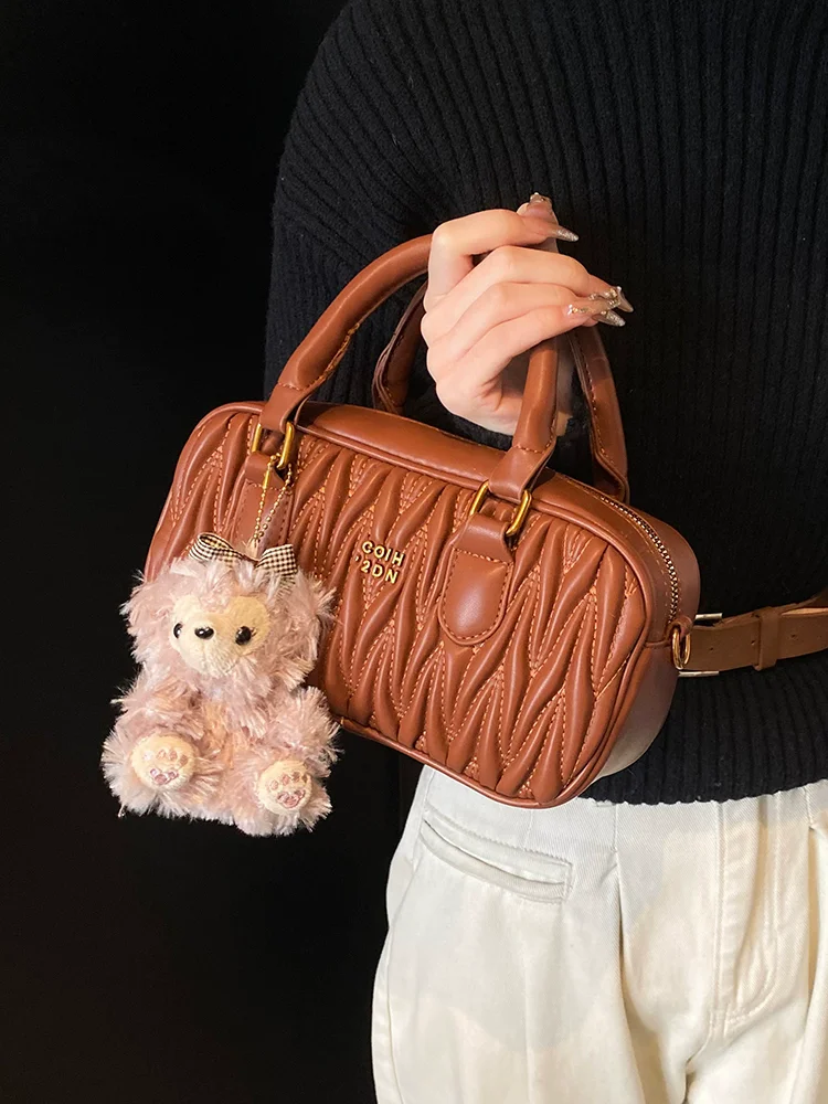 

Retro pleated hand-held small bag for women 2025 high-end texture pillow bag spring and summer popular shoulder crossbody Bags