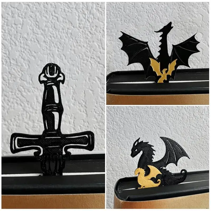 Black Dragon Bookmark Gold Dragon Bookmark With Sun And Clouds Book Decorations Book Accessories For Book Lovers Friends