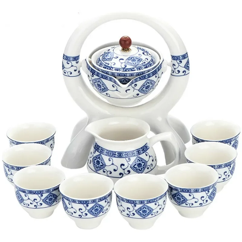 Lazy Man Teaware Small Set Household Ceramic Kung Fu  Art Teapot Tea Cup for Office Guests Happy  Maker luxury  set