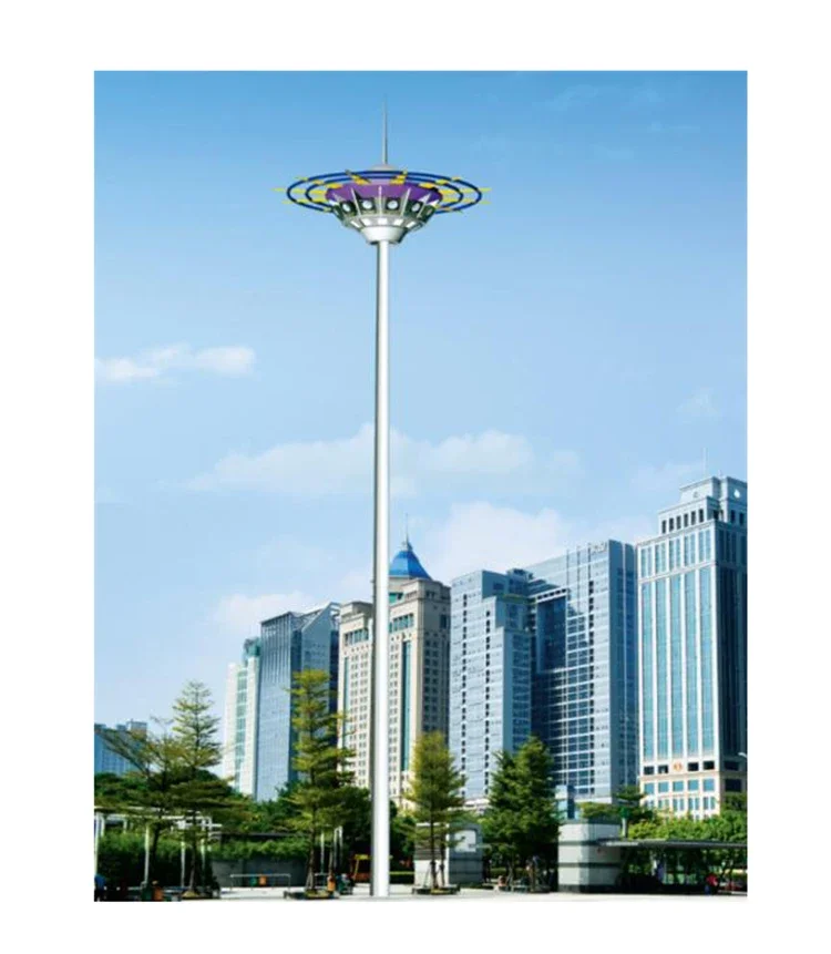 High Mast LED Lighting For Stadium Square Street & Garden Galvanized Steel Round & Polygonal Types For Saudi Arabia