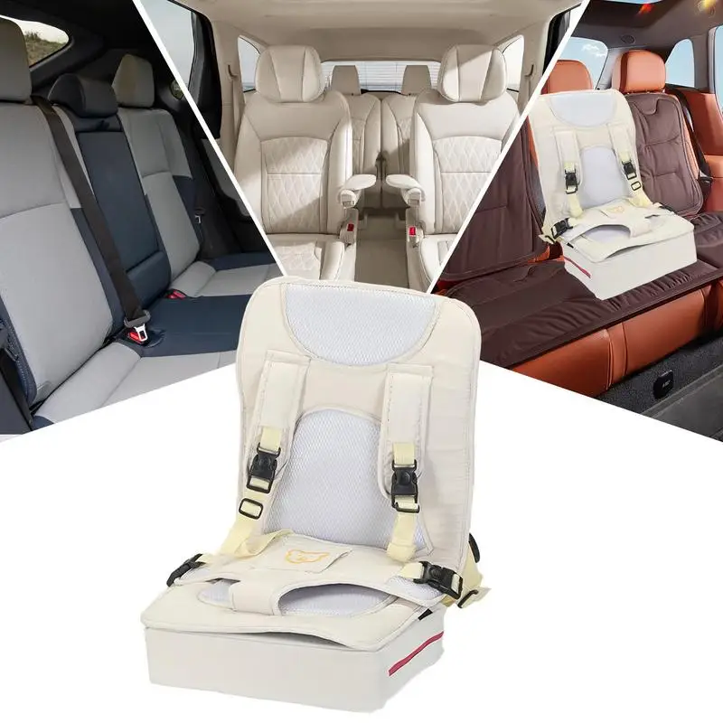 Cuscino per seggiolino auto per bambini Cuscino per cintura di sicurezza per bambini Sedia da pranzo portatile Cuscino per sedile imbottito in spugna Comfort da viaggio a lunga distanza