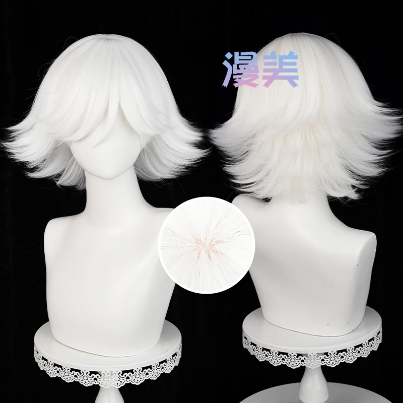 Anime Mizuki Cosplay Wig Short Pure White Mi zu ki Heat Resistant Synthetic Hair Halloween Party costumes