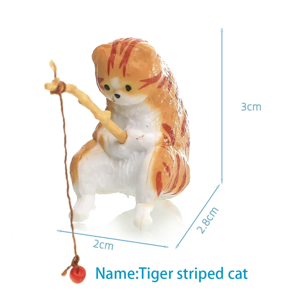1 PC ถังปลาภูมิทัศน์ตกปลาเครื่องประดับแมว Creative Aquarium ตกแต่งการ์ตูนสัตว์เรซิ่น Figurine สําหรับตกแต่งบ้าน