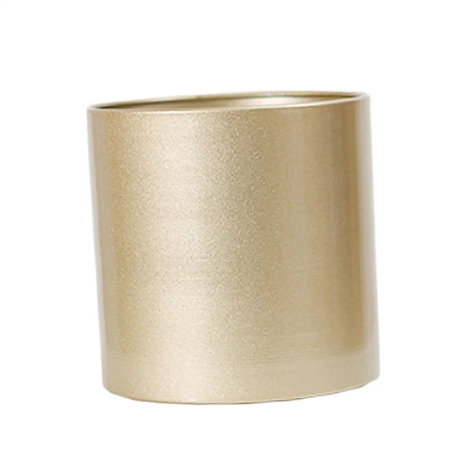 Gold Round Iron Flower Pot Chinese New Year Vase for Desktop Decor Holiday Gift