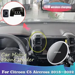 Car Phone Holder for Citroen C5 Aircross 2018~2022 Magnetic Air Vent Clip Support Fast Wireless Charging Tray Accessories iPhone