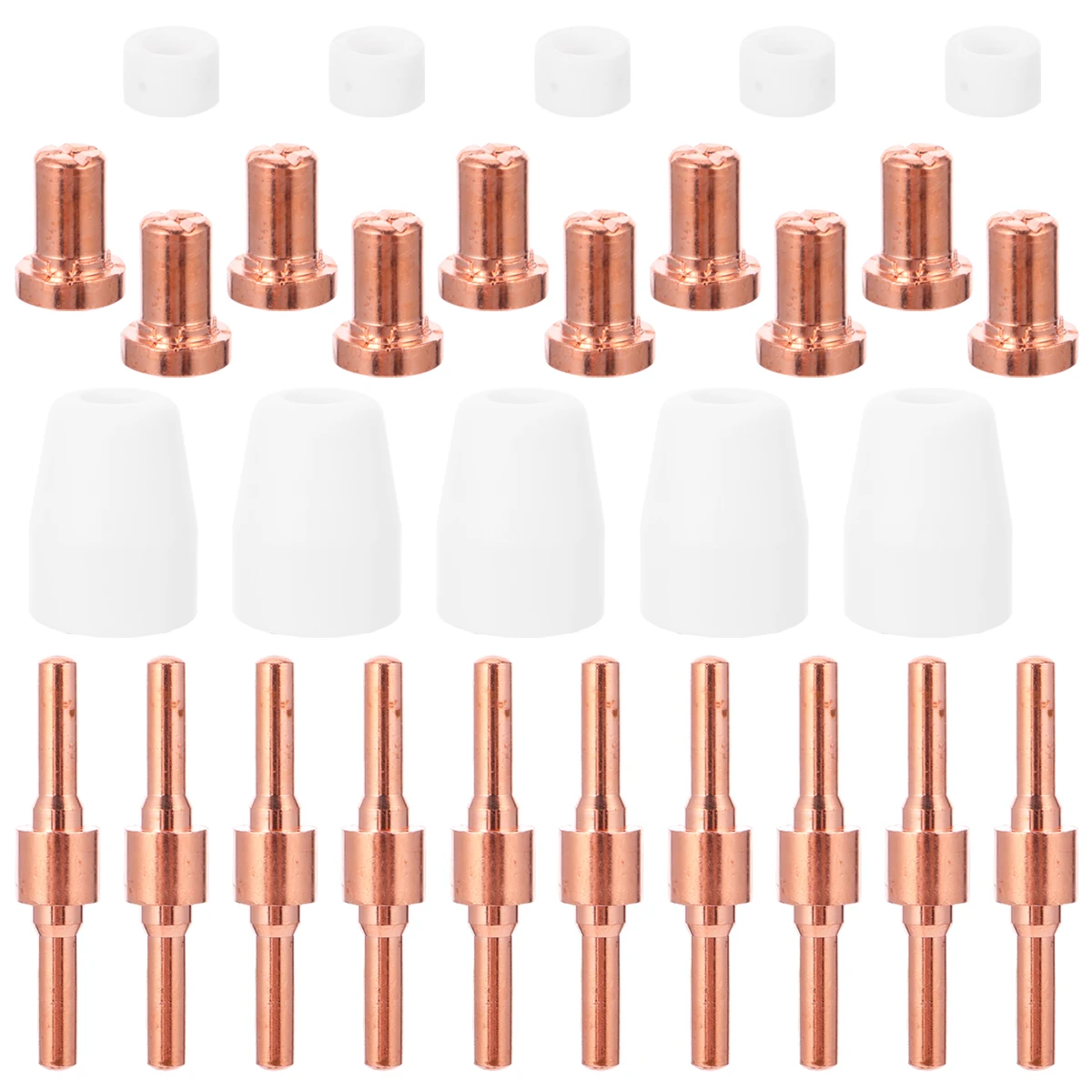 

30pcs 40A Cutter Consumables Nozzle Kit Copper Replacement Parts Plasma Machine Durable Easy Install Long Service Life Plasma