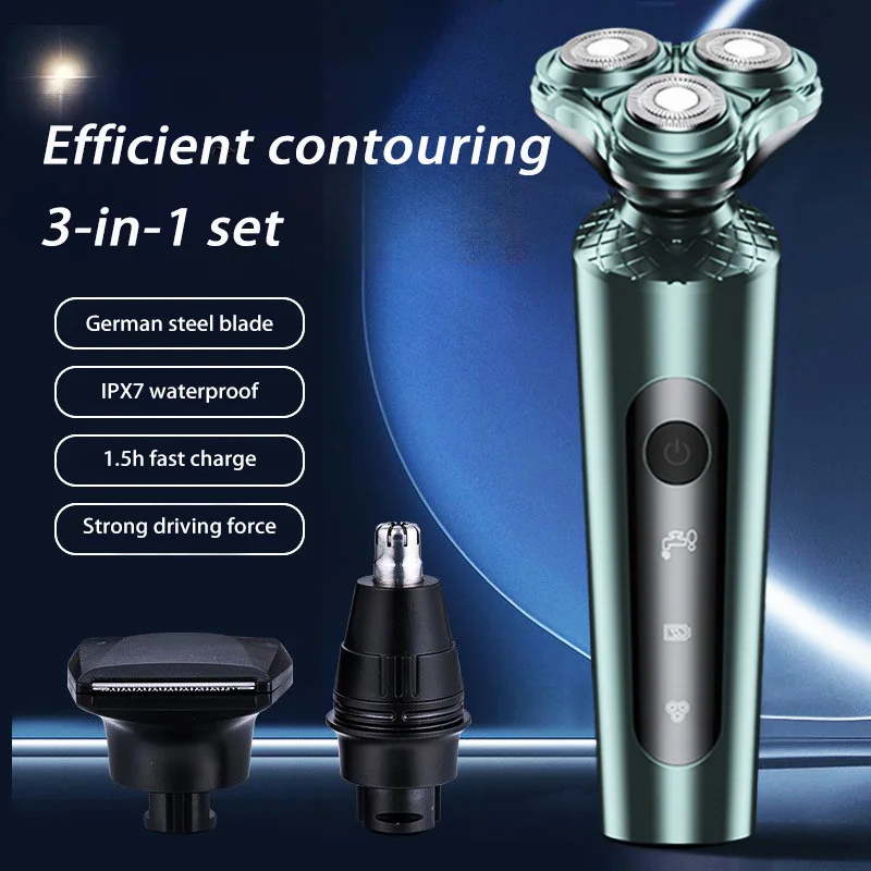 Xiaomi MIJIA 3-in-1 Electric Shaver Multi functional Waterproof Men\'s Smart Trimmer Razor Type-C Charging Rotary Machine Shaving