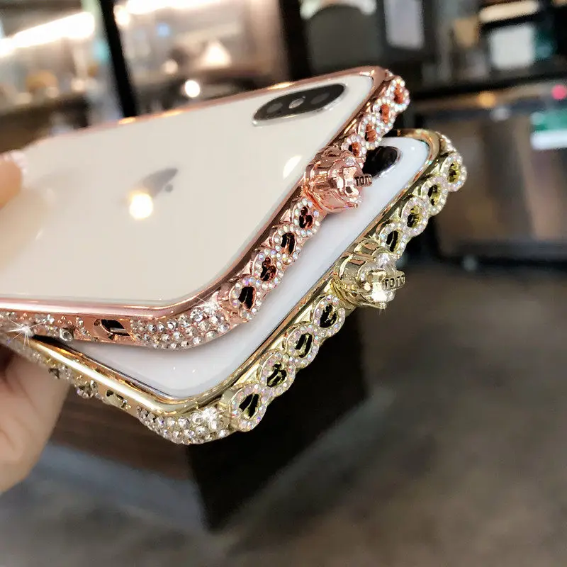 

Luxury Bling Diamond Bumper For Iphone 13 12 11 Pro Max X Xr Xs Max 8 7 Plus Case Glitter Rhinestone Jewelled Metal Shiny Frame