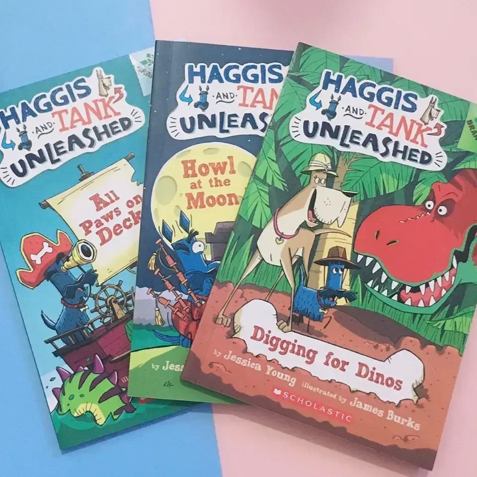 

3 Pcs/Set Haggis and Tank Unleashed English Humorous Comic Book for Children Livre LibroBooks