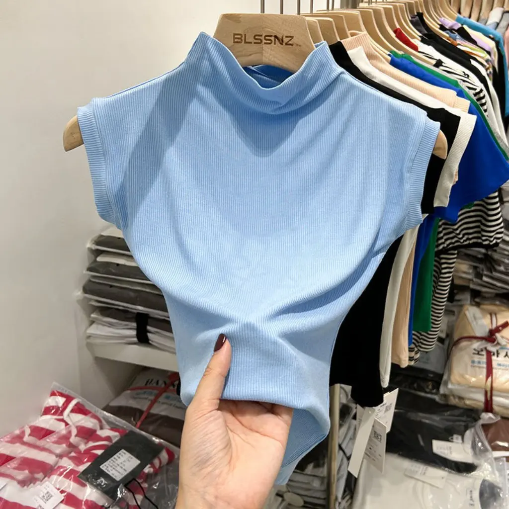 

Женская короткая футболка с резьбой, уникальный шикарный дизайн без рукавов с ключицей, летняя одежда, облегающий крой, модный