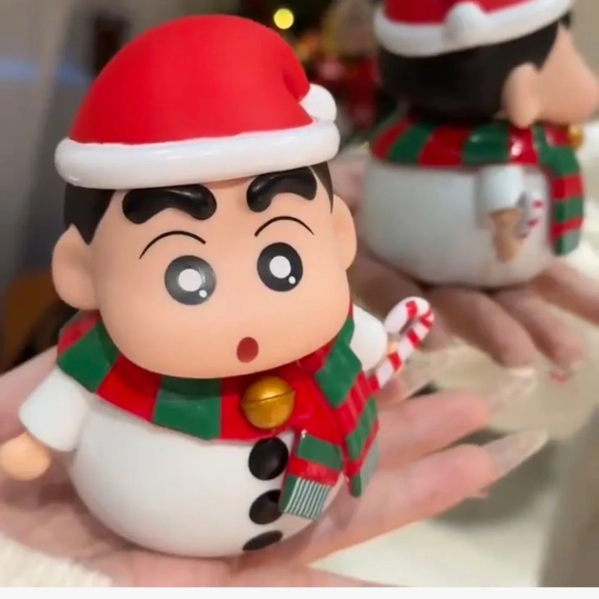 Anime Crayon Shin-Chan Christmas Snowman Christmas Tree Shin-Chan Himawari Figures Cute Doll Decoration Toy Birthday Gifts
